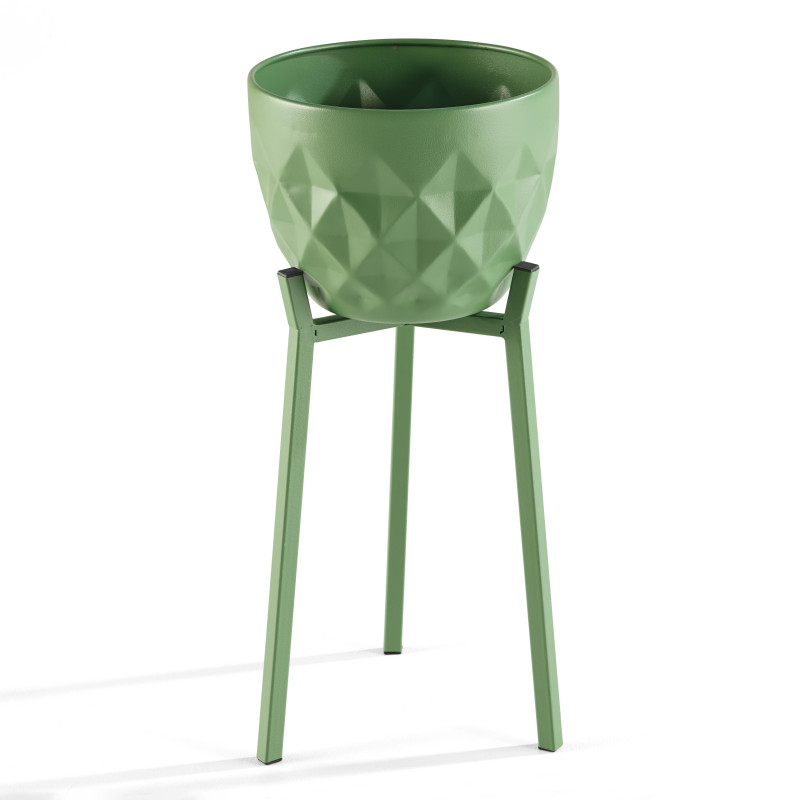 Lot de 2 caches pots sur pied en métal