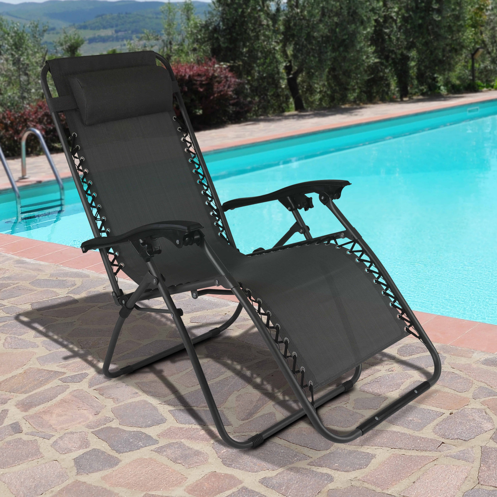 Lot de 2 fauteuils lounge pliant