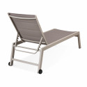 Lot de 2 bains de soleil avec roues, inclinables 5 positions