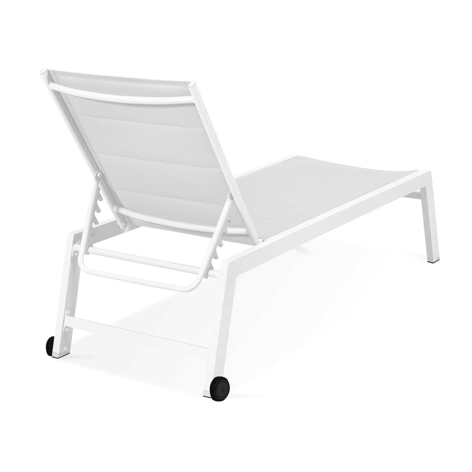 Lot de 2 bains de soleil avec roues, inclinables 5 positions