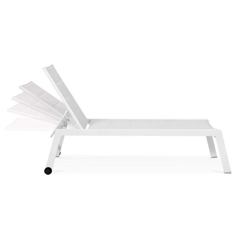 Lot de 2 bains de soleil avec roues, inclinables 5 positions (3/6)