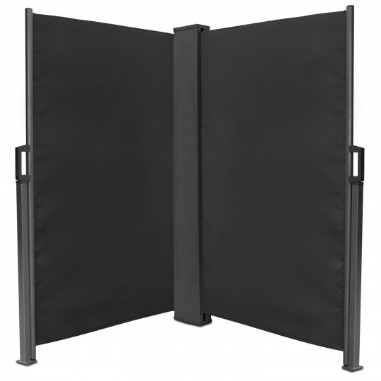 Double paravent brise vue occultant rétractable - 6 x 1,60 m
