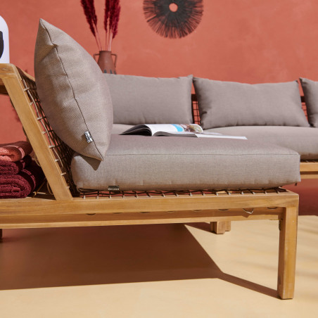Fauteuil d'angle en bois d'acacia