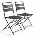 Lot de 2 chaises pliantes en métal