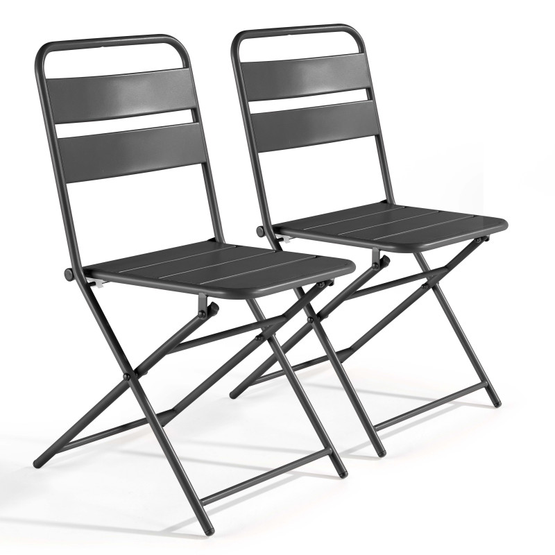 Lot de 2 chaises pliantes en métal