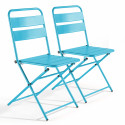 Lot de 2 chaises pliantes en métal
