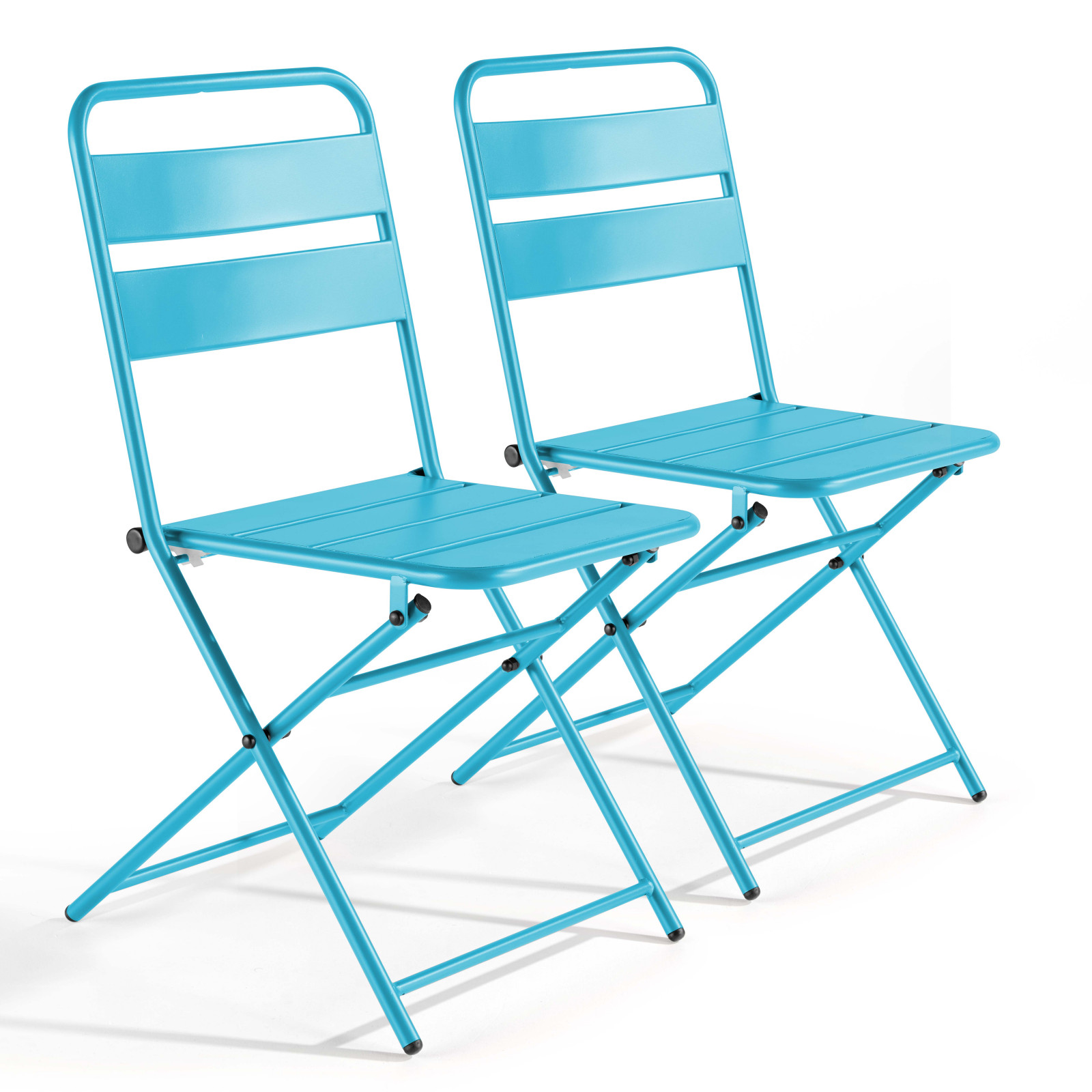 Lot de 2 chaises pliantes en métal Lot de 2 chaises pliantes en métal