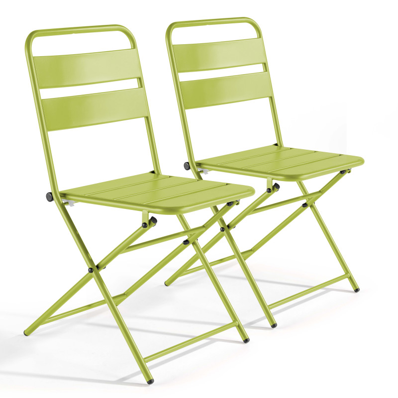 Lot de 2 chaises pliantes en métal
