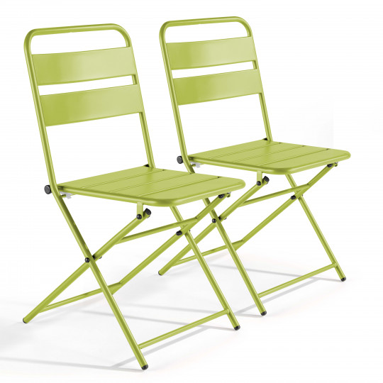 Lot de 2 chaises pliantes en métal