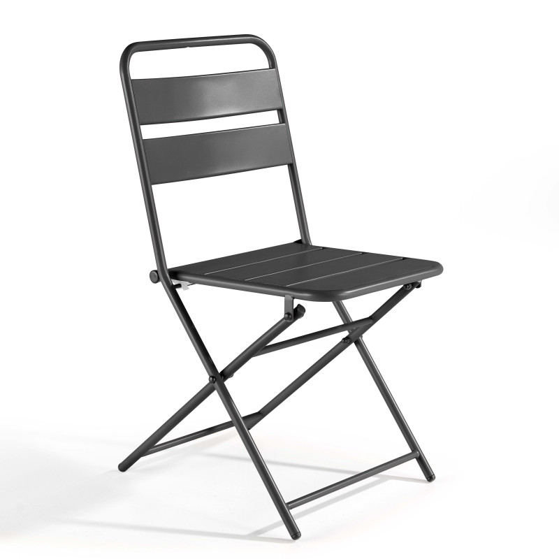 Lot de 2 chaises pliantes en métal
