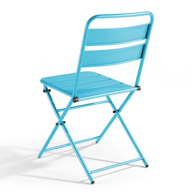 Lot de 2 chaises pliantes en métal