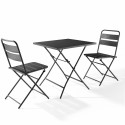 Ensemble table carrée et 2 chaises pliantes