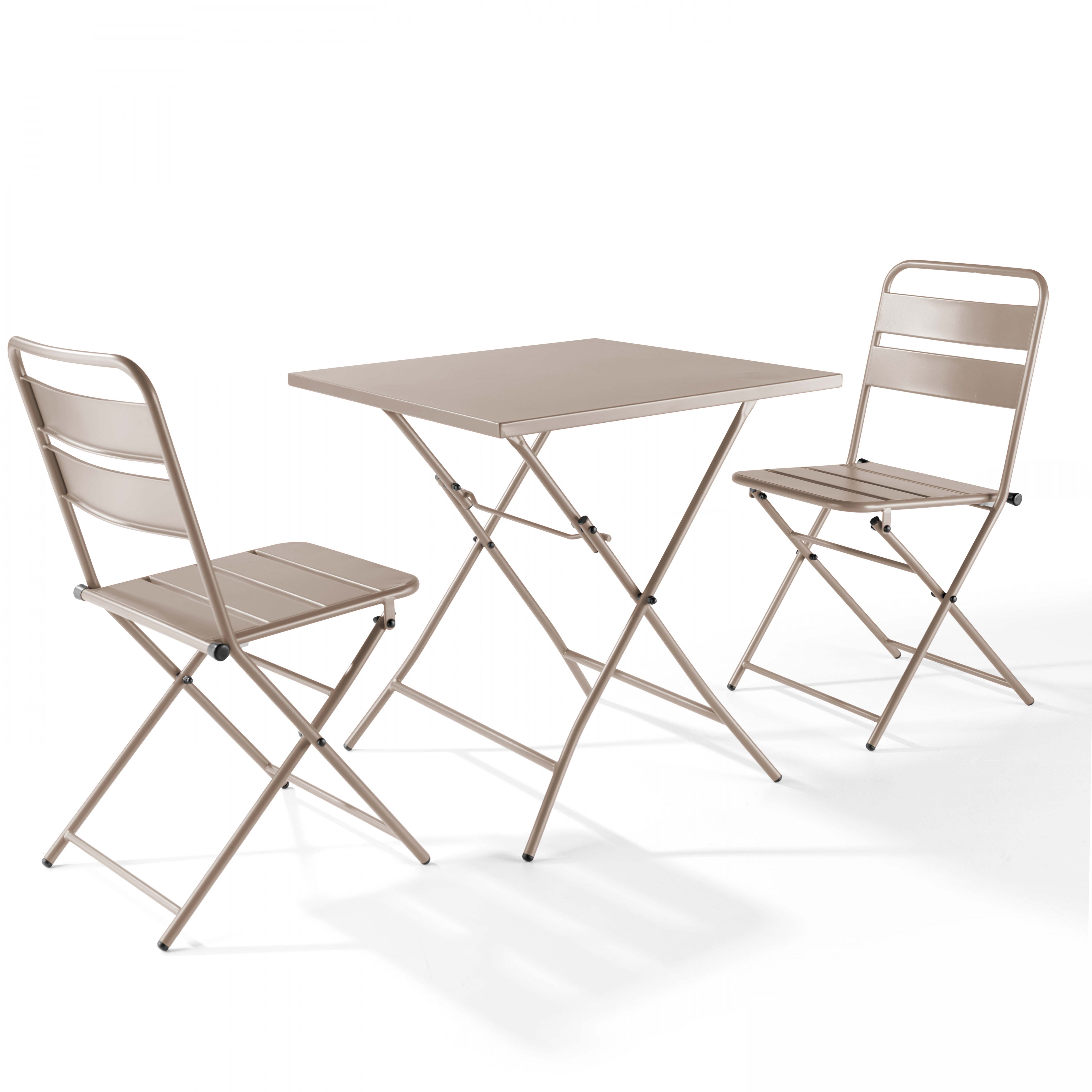 Ensemble table carrée et 2 chaises pliantes