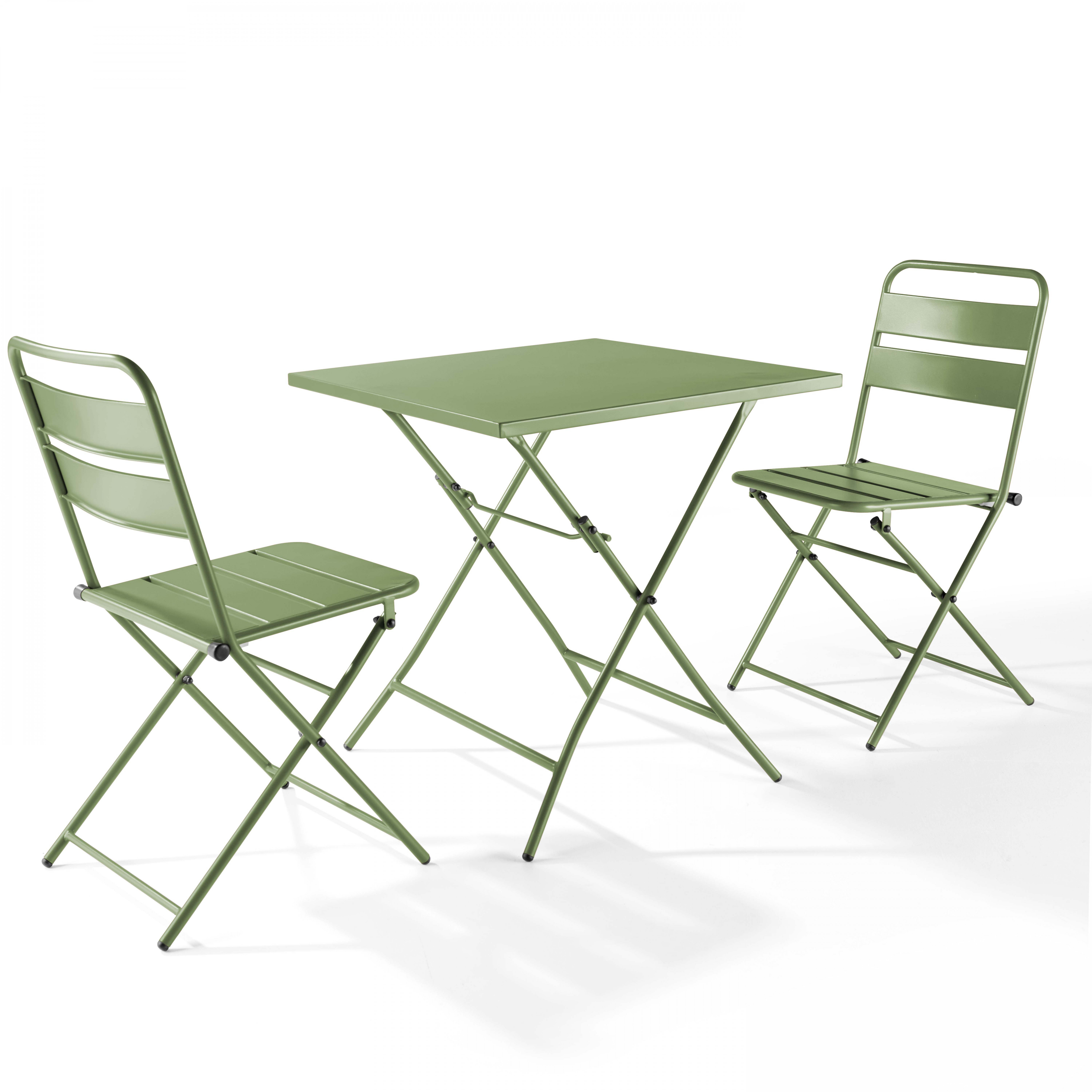 Ensemble table carrée et 2 chaises pliantes