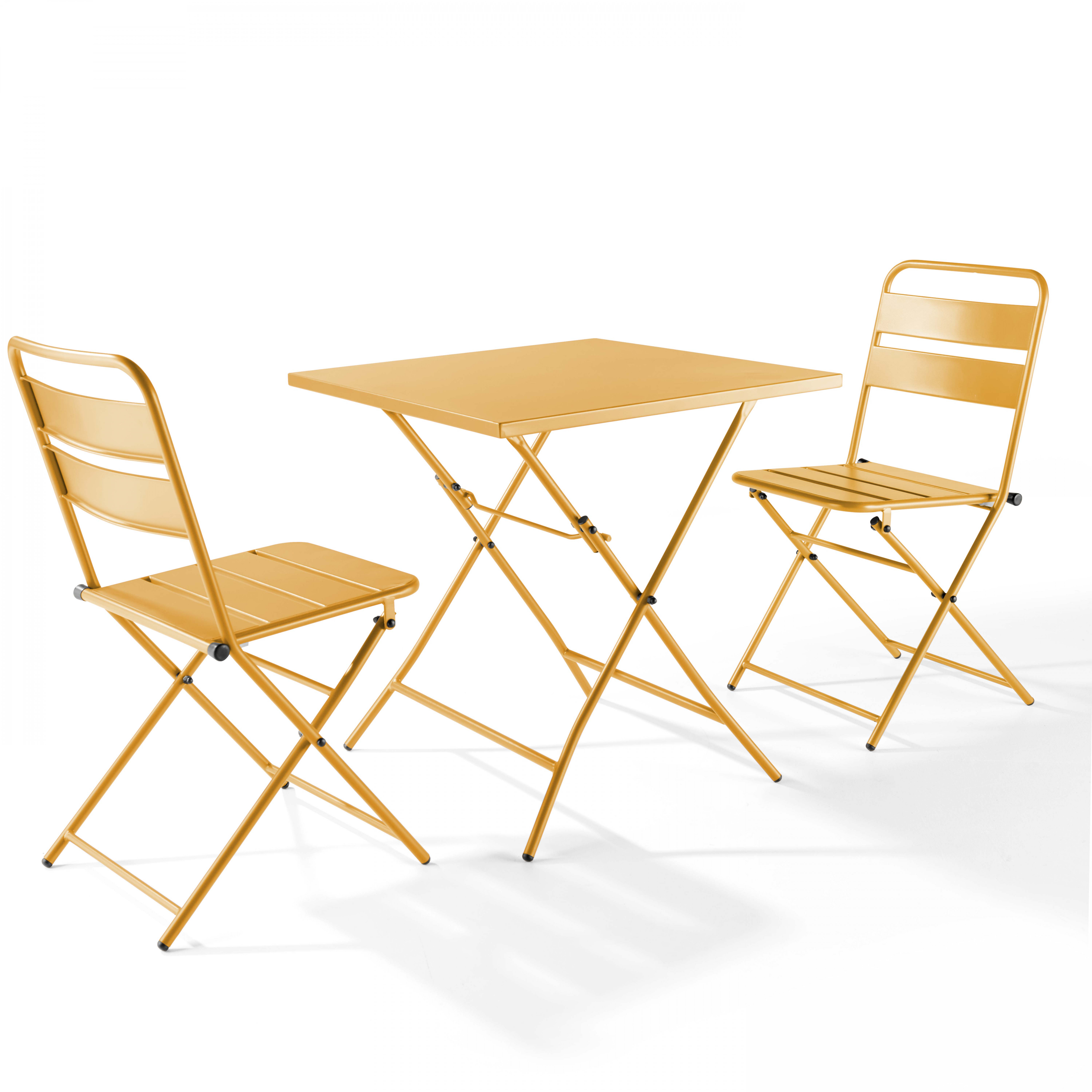 Ensemble table carrée et 2 chaises pliantes