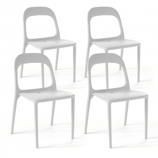 Chaises de jardin en plastique ajourées - Lot de 4 | Oviala