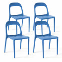 Lot de 4 chaises de jardin empilables en plastique