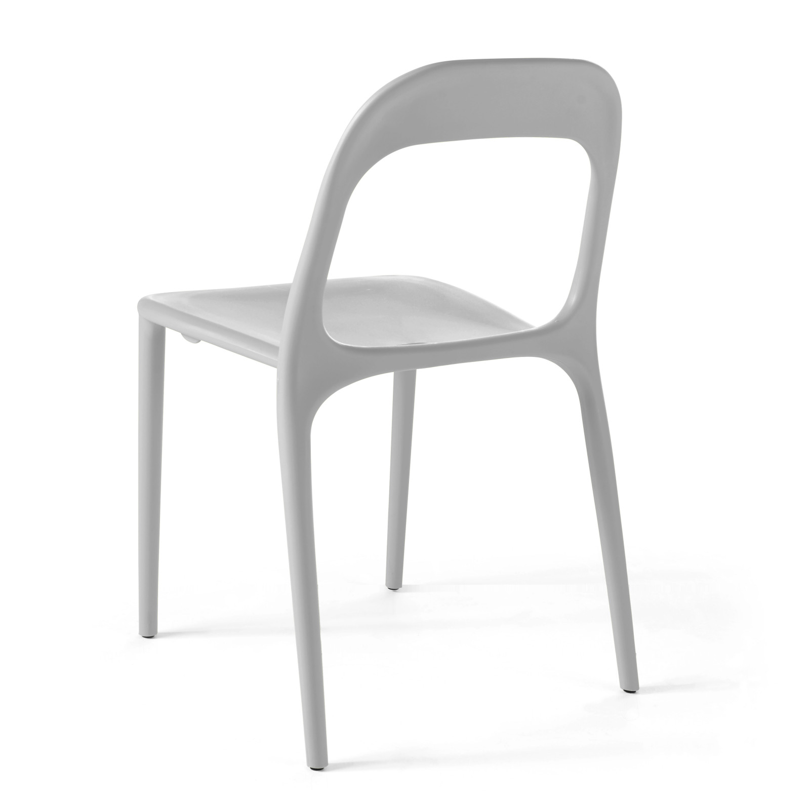 Lot de 4 chaises de jardin en plastique empilables Motif forêt Blanc 