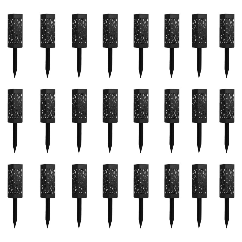 Lot de 6, 12 ou 24 bornes solaires LED à planter, motif ajouré