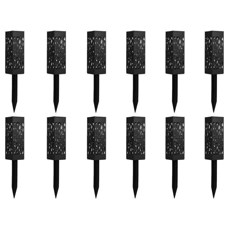 Lot de 6, 12 ou 24 bornes solaires LED à planter, motif ajouré