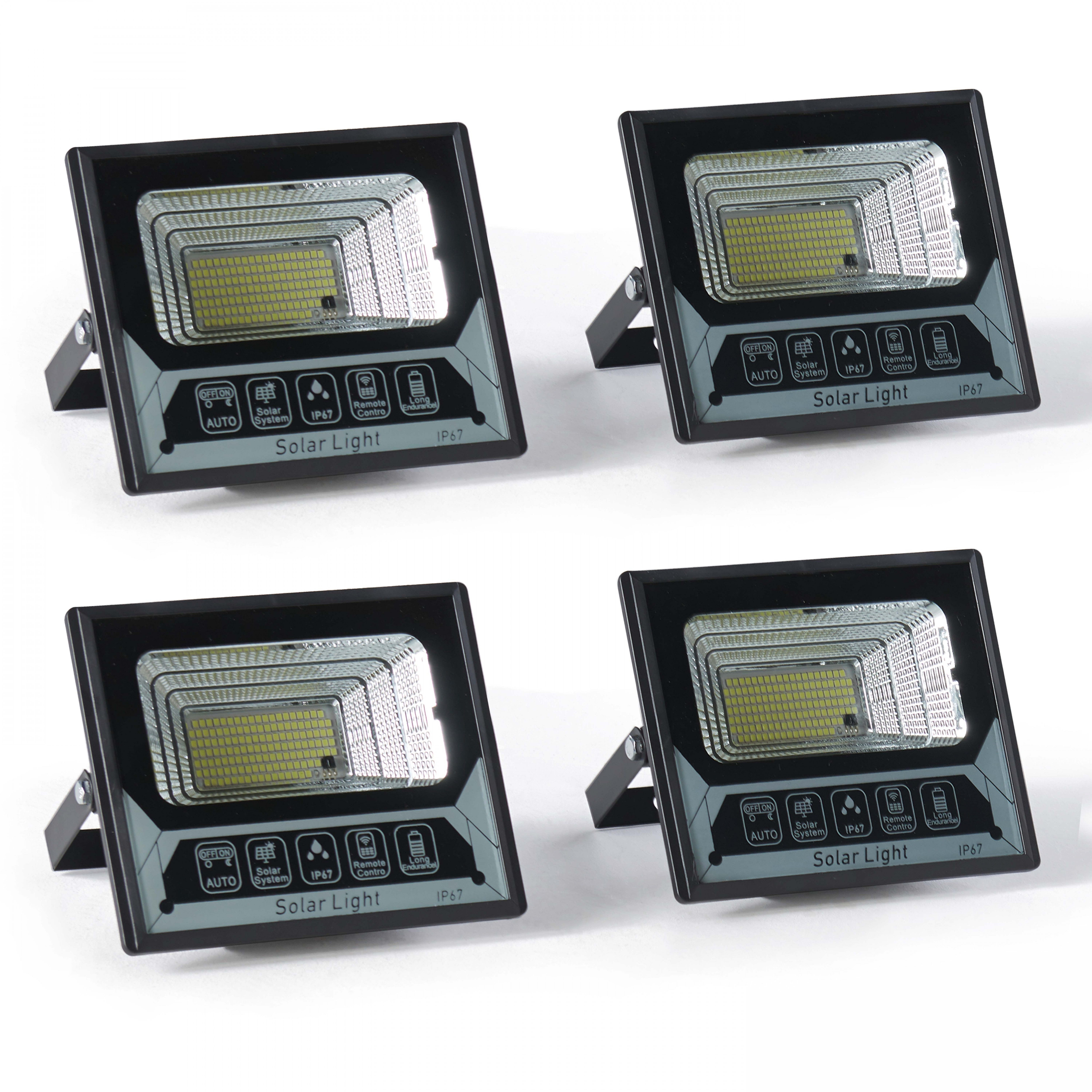 Lot de 2 ou 4 projecteurs solaires LED avec télécommande