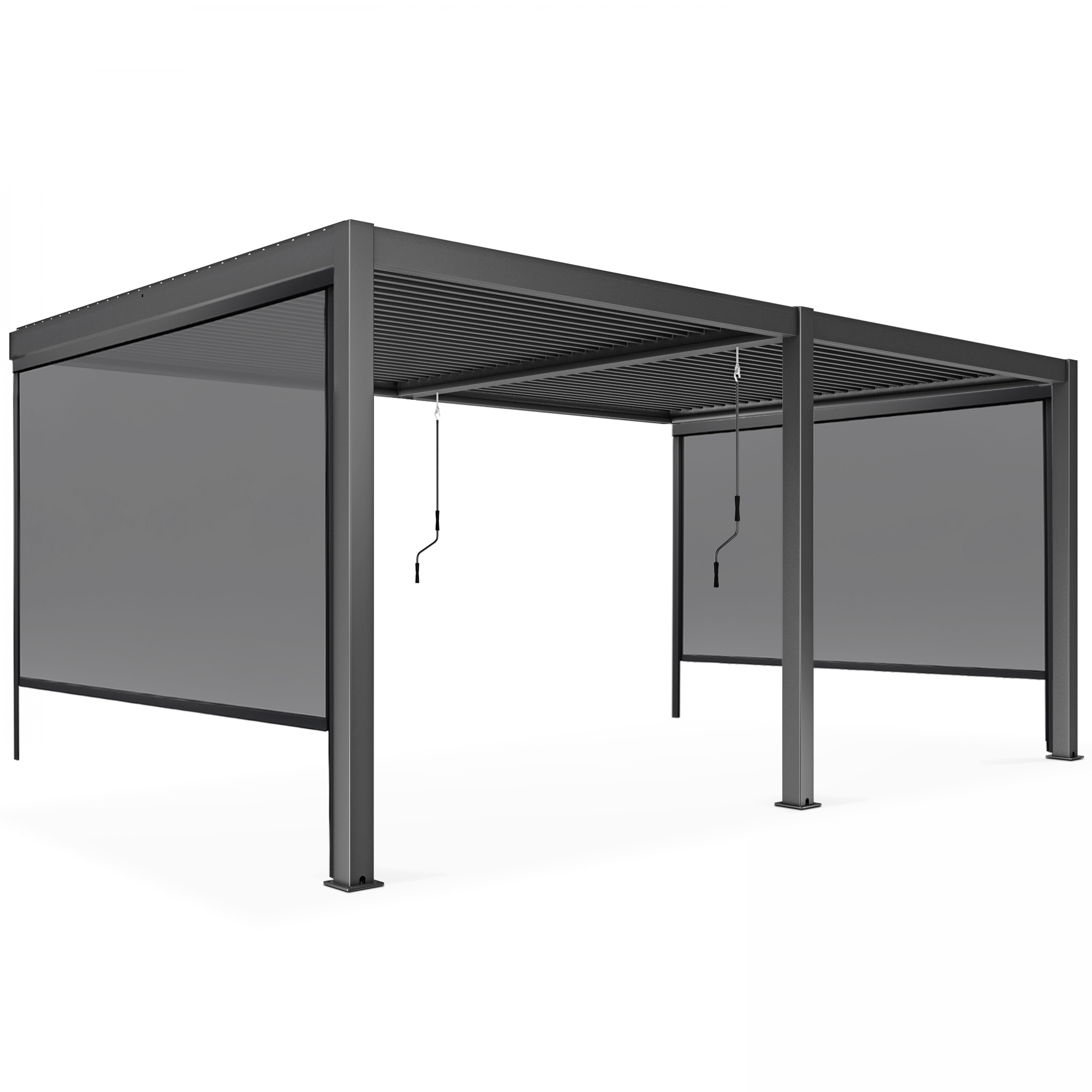 Pergola bioclimatique 3x6m adossée en aluminium avec 2 ou 4 stores