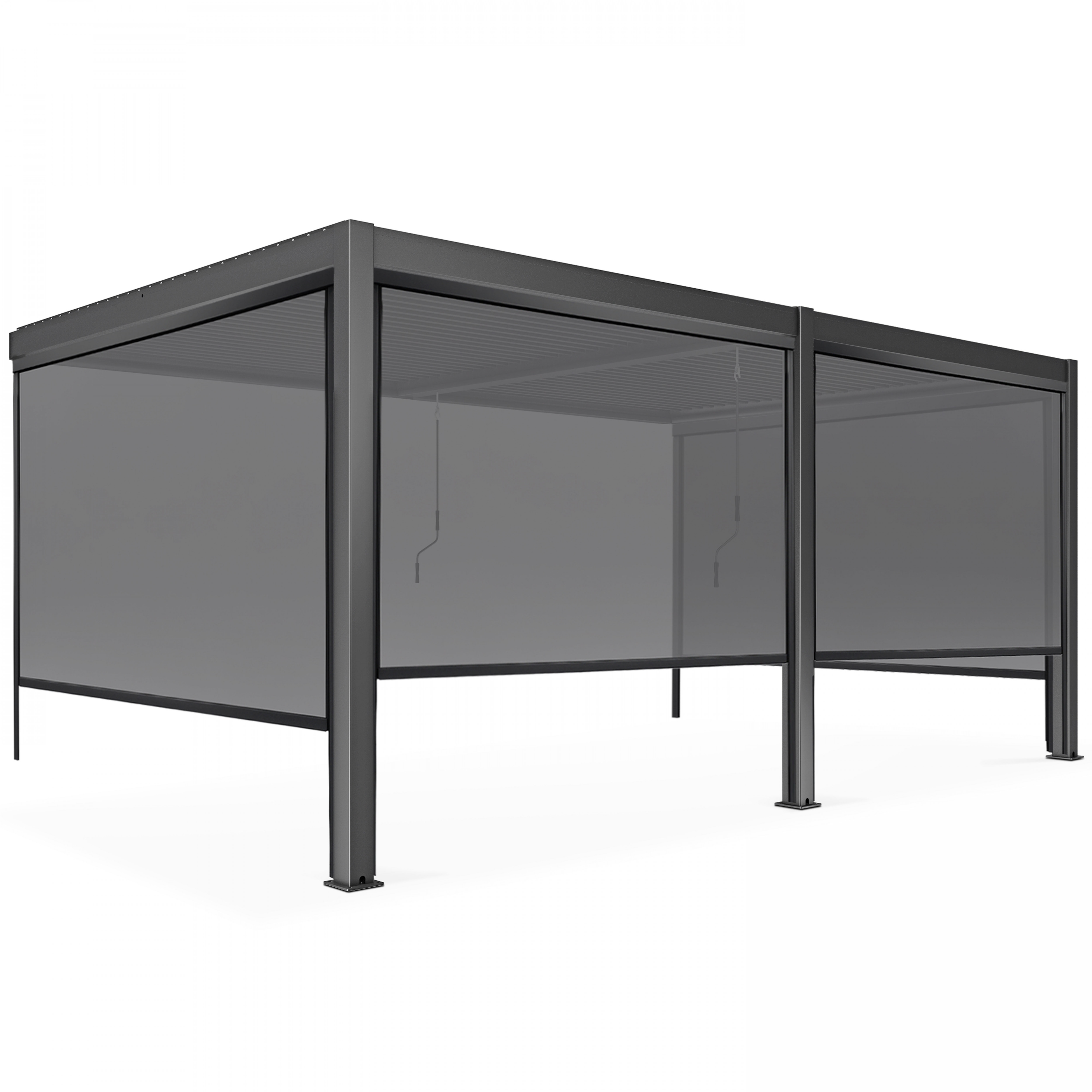 Pergola bioclimatique 3x6m adossée en aluminium avec 2 ou 4 stores