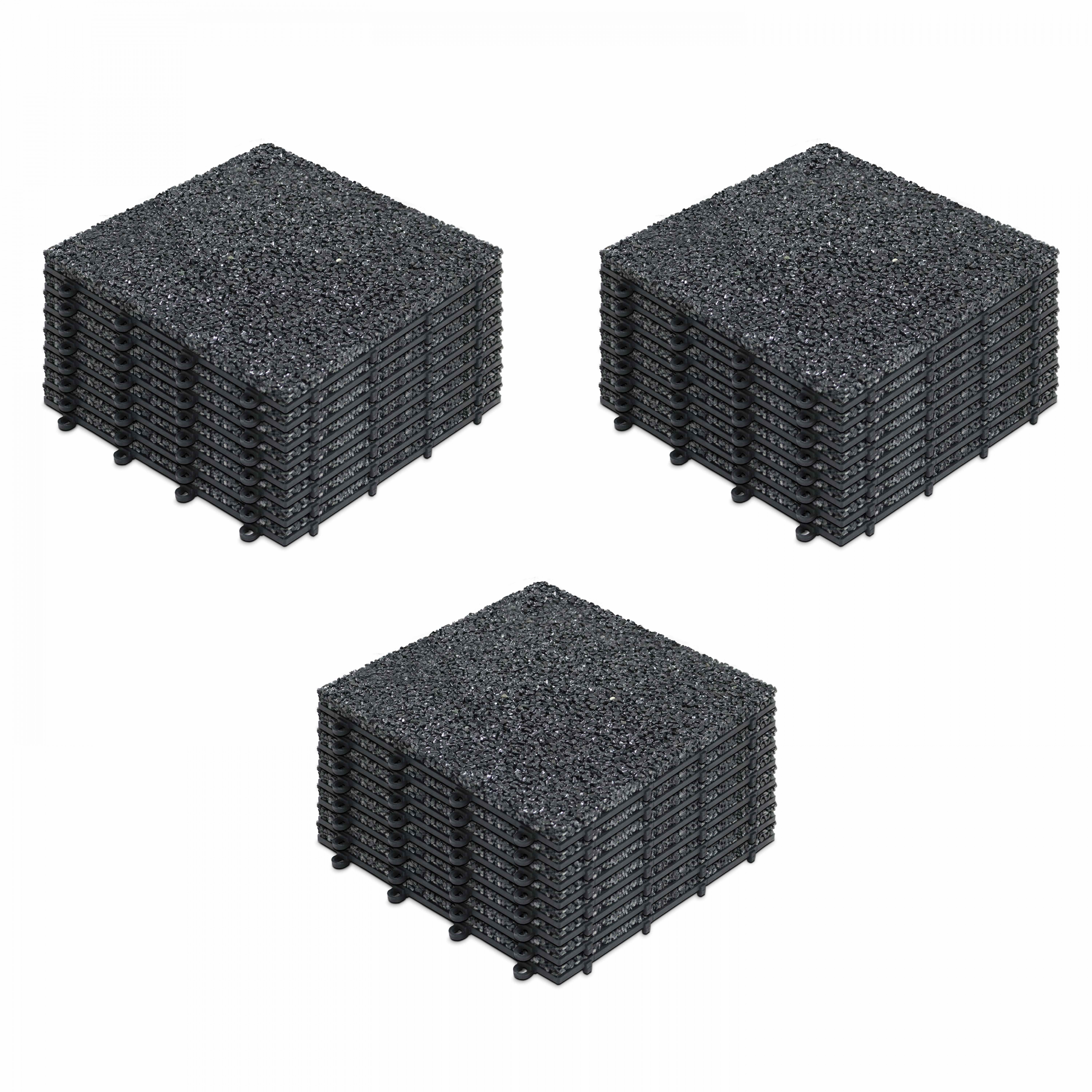 Lot dalles de terrasse clipsables en gravillon (30 x 30 x 2,5 cm)