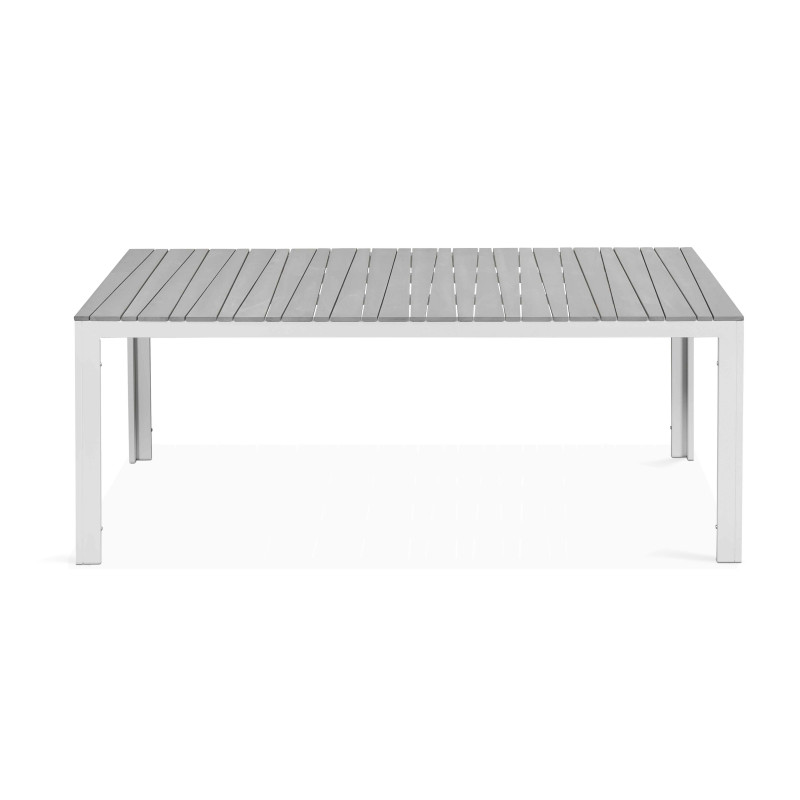 Table de jardin rectangulaire 8 personnes en aluminium et polywood