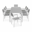 Table de jardin rectangulaire 8 personnes en aluminium et polywood
