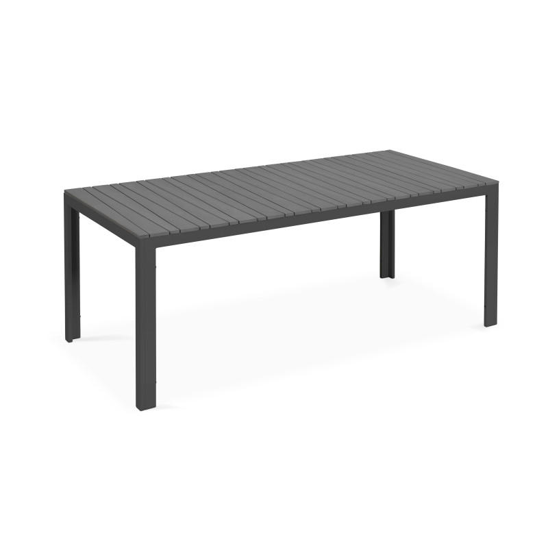 Table de jardin rectangulaire 8 personnes en aluminium et polywood