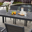 Table de jardin rectangulaire 8 personnes en aluminium et polywood