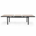 Table extensible avec plateau en céramique effet bois 10 à 12 personnes