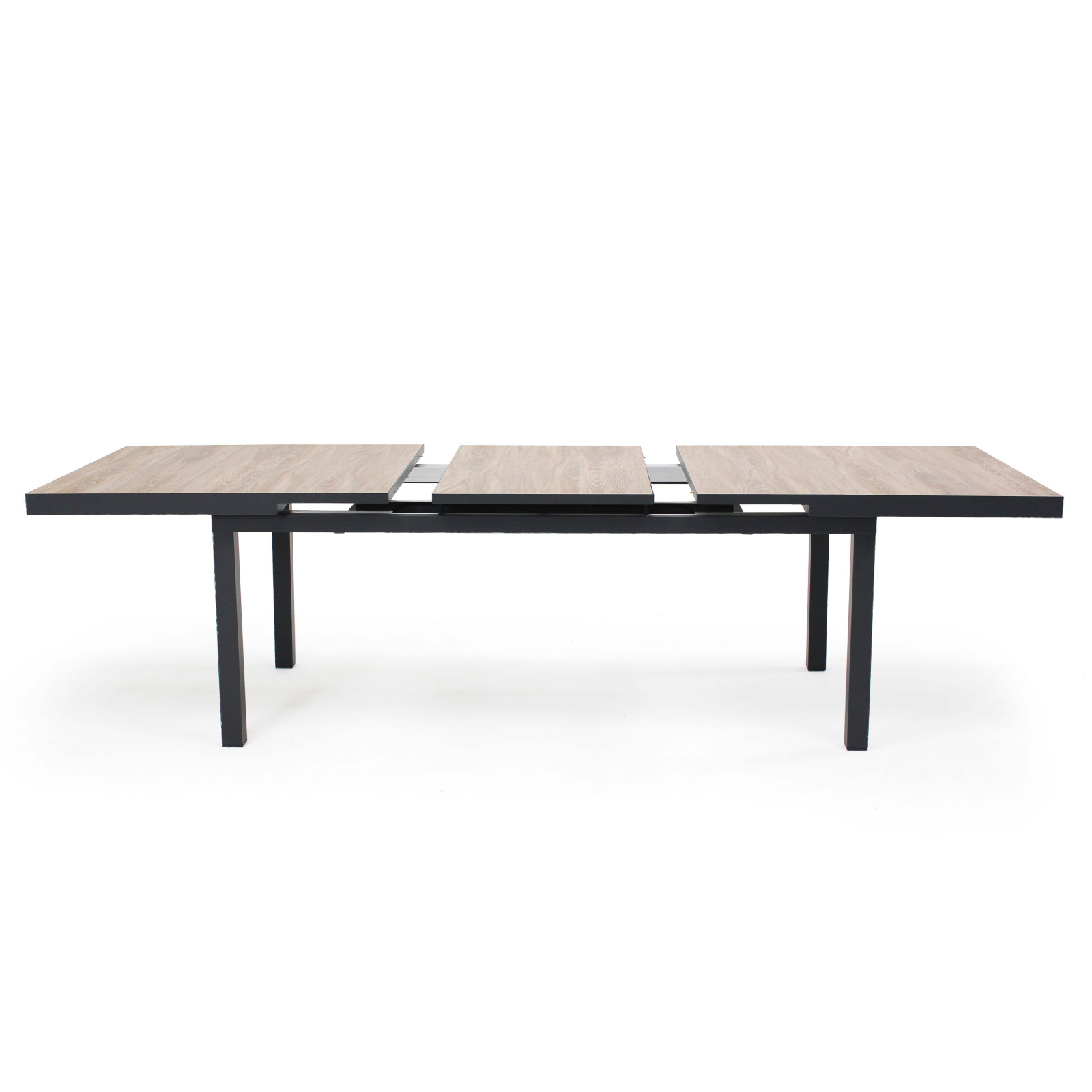 Table extensible avec plateau en céramique effet bois 10 à 12 personnes
