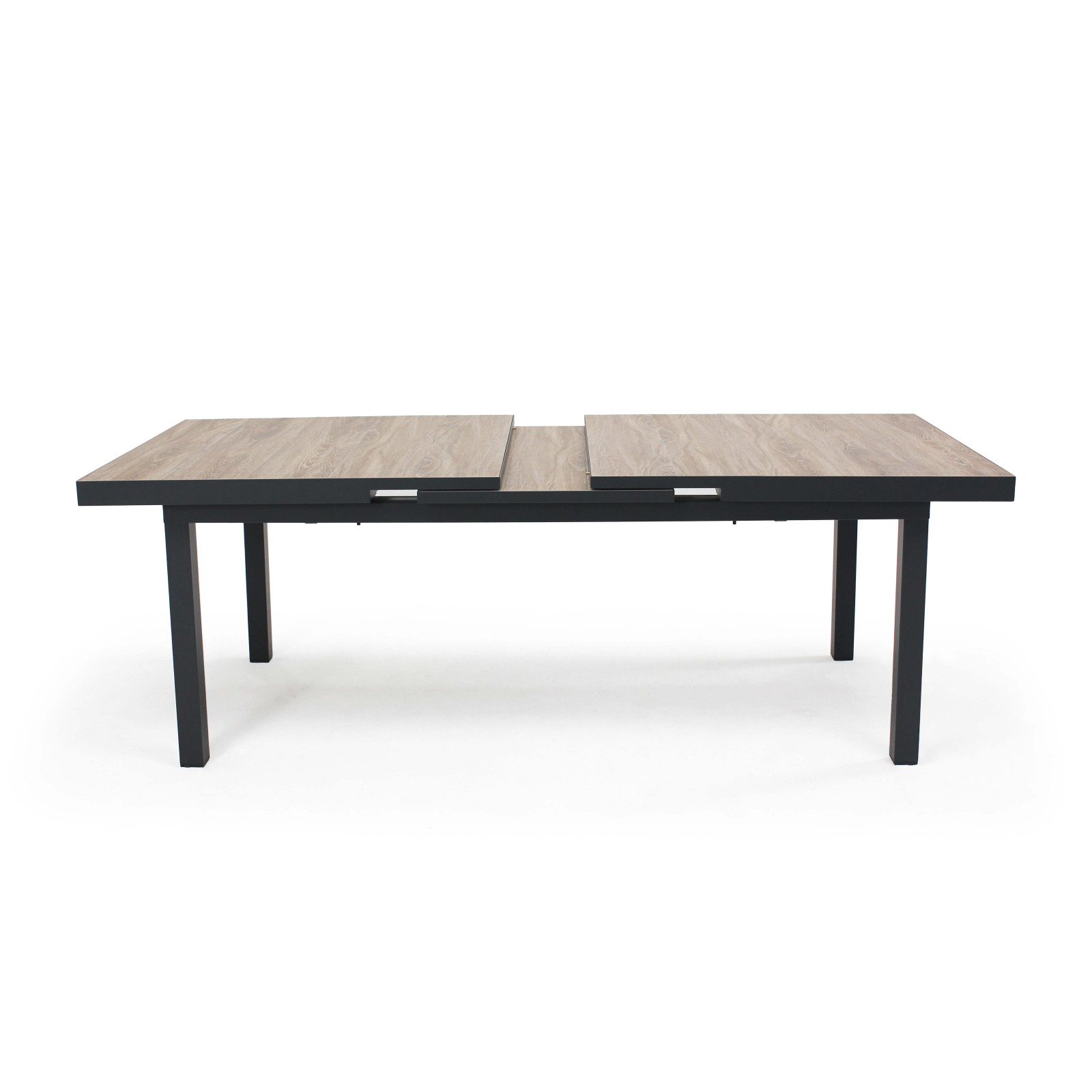 Table extensible avec plateau en céramique effet bois 10 à 12 personnes