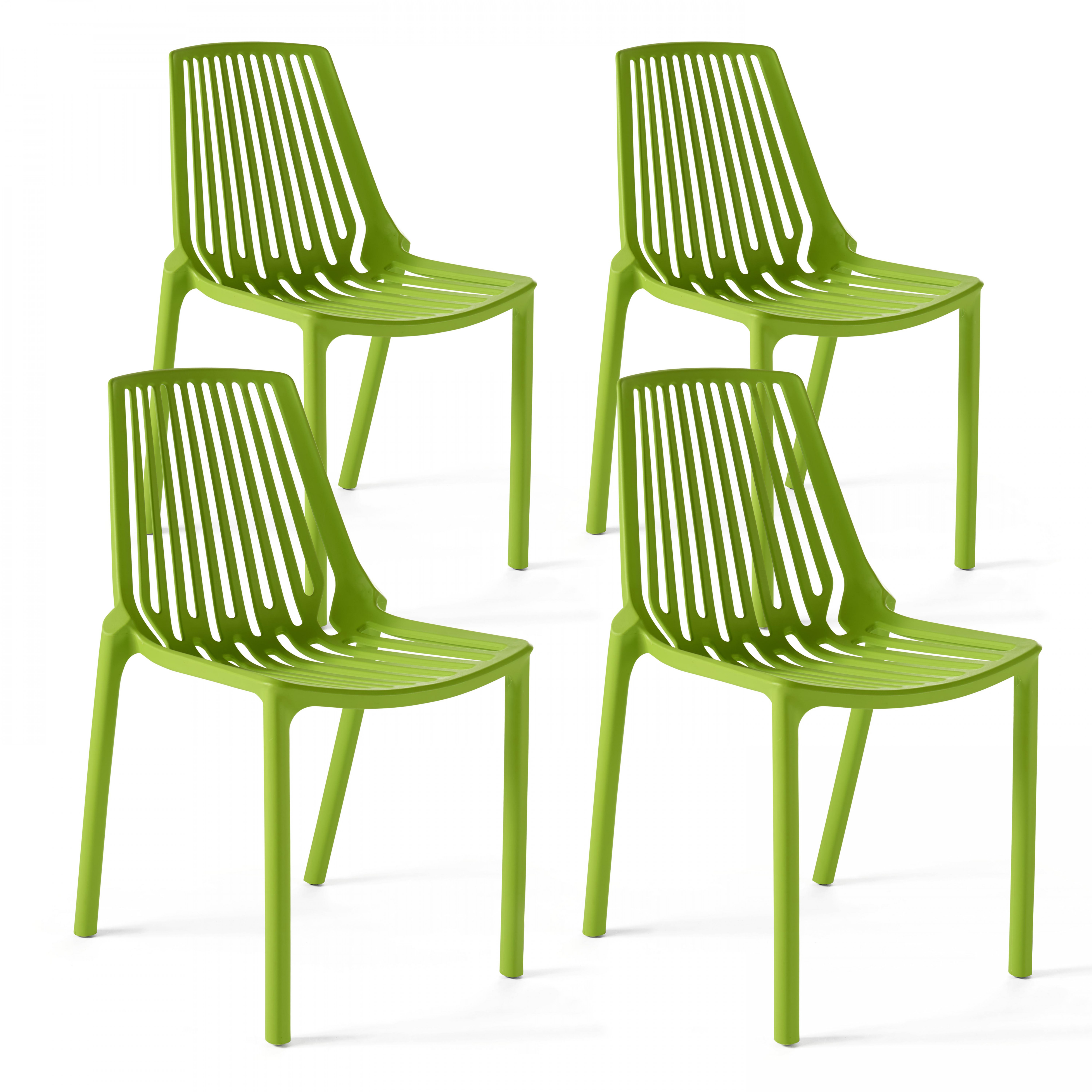Lot de 4 chaises de jardin en plastique
