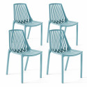 Lot de 4 chaises de jardin en plastique