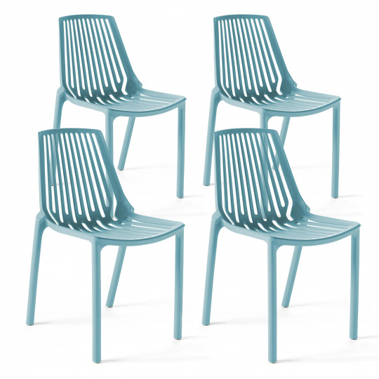 Chaises de jardin en plastique ajourées - Lot de 4 | Oviala
