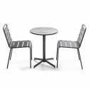Ensemble de jardin table ronde (⌀60 x 72 cm) + 2 chaises