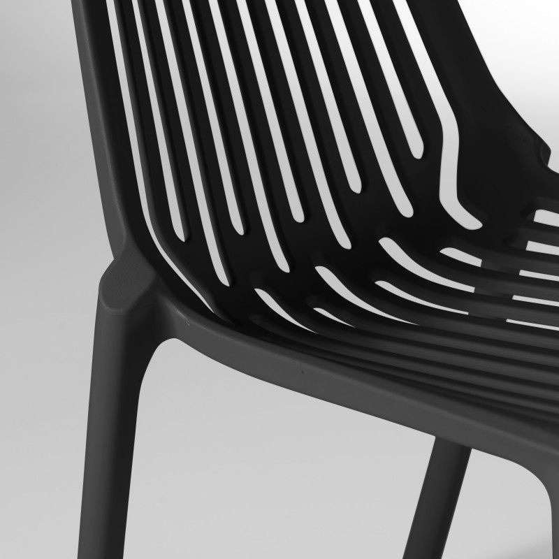 Lot de 4 chaises de jardin en plastique