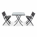Table de jardin rectangulaire 130 x 80 cm et 4 chaises pliantes