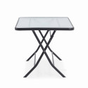 Table de jardin rectangulaire 130 x 80 cm et 4 chaises pliantes