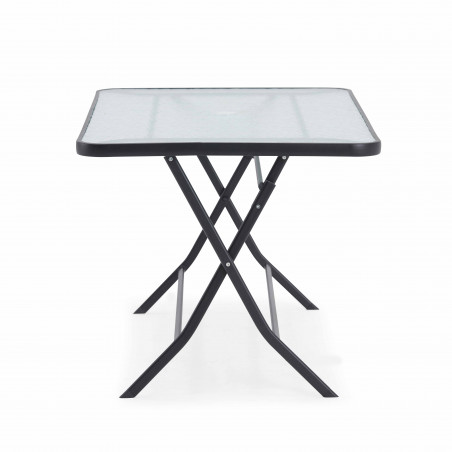 Table de jardin rectangulaire 130 x 80 cm et 4 chaises pliantes