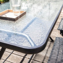 Table de jardin rectangulaire 130 x 80 cm et 4 chaises pliantes