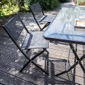 Table de jardin rectangulaire 130 x 80 cm et 4 chaises pliantes