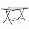 Table de jardin rectangulaire 130 x 80 cm et 4 chaises pliantes