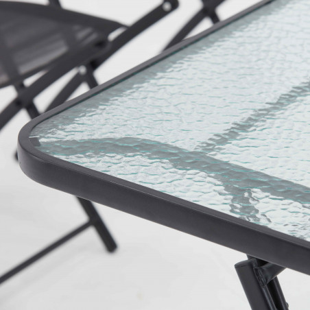 Table de jardin rectangulaire 130 x 80 cm et 4 chaises pliantes
