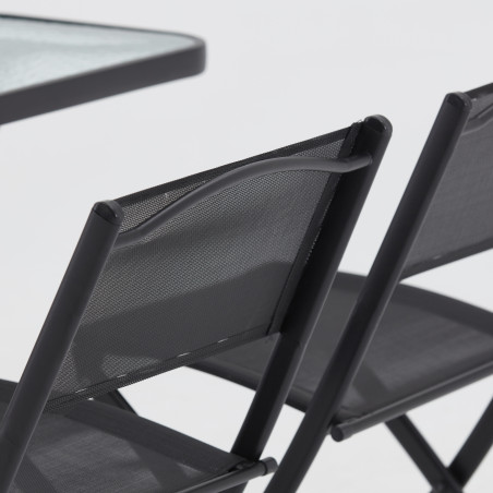 Table de jardin rectangulaire 130 x 80 cm et 4 chaises pliantes