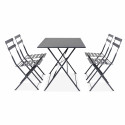 Ensemble table rectangulaire (110 x 70 x 71 cm) et 4 chaises