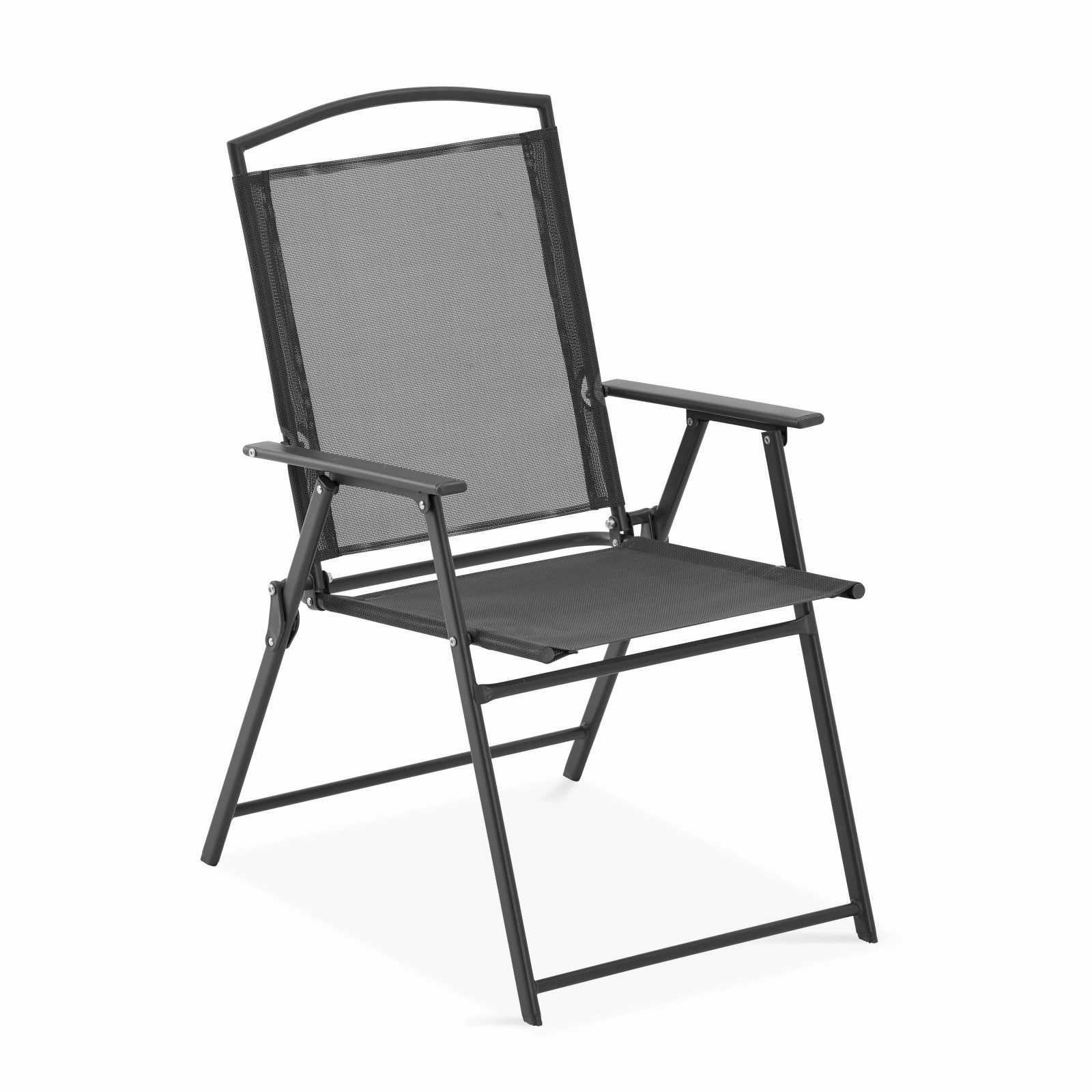 Table de jardin rectangulaire 140 x 80 cm, 6 chaises avec accoudoirs et un parasol